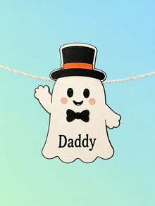 Custom Text Ghost Banner, Personalized Halloween Party Garland With Ghost Characters, Name Bunting For Halloween Parties, Home Decor, Trick Or Treat Celebration Decoration, Halloween Party Banner, Custom Ghost Garland For Kids And Adults. - Multicolor - View 19