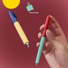 1/2/4pcs Clickable Neutral Gel Pens, CS Dual Ball Tip, Dopamine Misty Island Color Small Weight INS Style, Smooth Writing Low Center Of Gravity Practice Pens For Students, Learning And Office - Multicolor - View 4