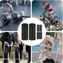 2 Sets Foam Handlebar Grips - Foam Tube Covers With Replaceable Hook And Loop Fasteners, Suitable For Bicycle And Sports Equipment Handlebar Grips - Black - View 8