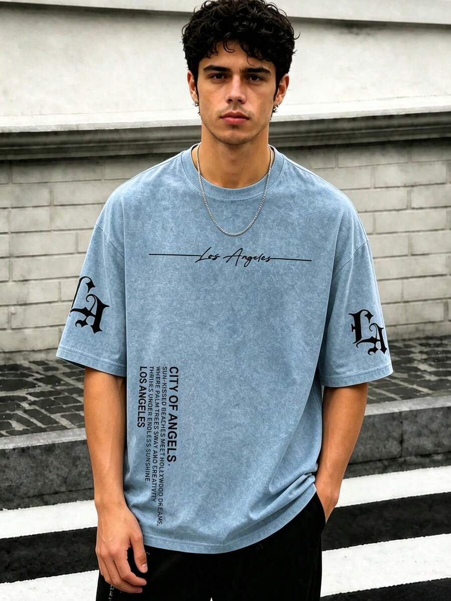 Zrgoth Men's Casual Versatile Simple Printed Element Short Sleeve T-Shirt