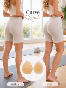 1 Pair Silicone Hip Lift Pads, Detachable Glue-Free Inner Lining, Soft Skin-Friendly, Natural-Looking Butt Lift Effect, Invisible And Seamless, Can Be Worn With Jeans, Casual Pants, Shorts, Built-In Shaping Pads In Underwear, Easily Create Full Butt Shape - Khaki - View 5