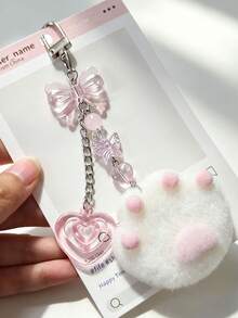 Sweet Handmade Plush Kuku Book Chain, Acrylic Beaded Chain Phone & Journal Bag Charm Accessory - Multicolor - View 7