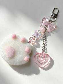 Sweet Handmade Plush Kuku Book Chain, Acrylic Beaded Chain Phone & Journal Bag Charm Accessory - Multicolor - View 8