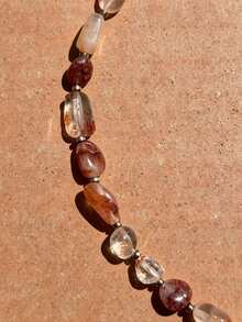 Natural Fire Crystal Necklace - Jewelry With Courage And Crystal Healing Properties For Women; Simple And Elegant Birthday Gift - Fire Quartz - View 3