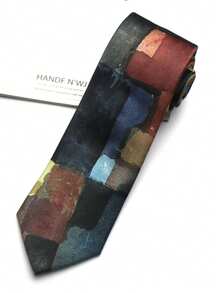 1pc Printed Hand-Drawn Tie For Men And Women, Suitable For Casual, Street, Daily, Party, Gift - Multicolor - View 13