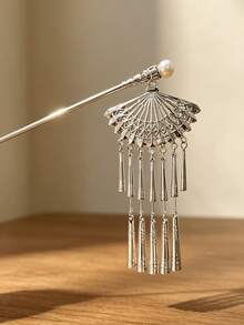 1pc Vintage Embossed Floral Metal Long Hair Stick, Exotic Large Hair Pin For Women's Evening Dress Updo - Multicolor - View 10