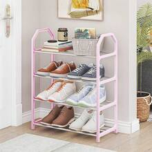1pc 4-Tier Shoe Rack Storage Organizer - Freestanding Shoe Cabinet, Suitable For Closet, Entryway And Hallway - Easy Assembly And Space-Saving Stainless Steel Multi-Layer Simple Shoe Rack Storage Cabinet For Indoor Dorm Entrance Home Use, Stylish And Economical - Multicolor - View 9