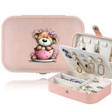女士珠寶收納盒 珠寶整理展示旅行大容量珠寶盒 奢華PU皮革珠寶盒 多格分類收納盒 - 粉色 - 查看 6