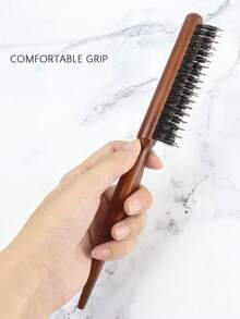 1/2pcs Hair Styling Volumizing Teasing Comb With Pointed Tail And Triple Rows - Brown - View 6