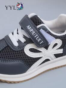 Children's Sports Shoes Gray Tone Minimalist Hook & Loop Easy On/Off Lightweight Durable Soft Sole Anti-Slip - Grey - View 2