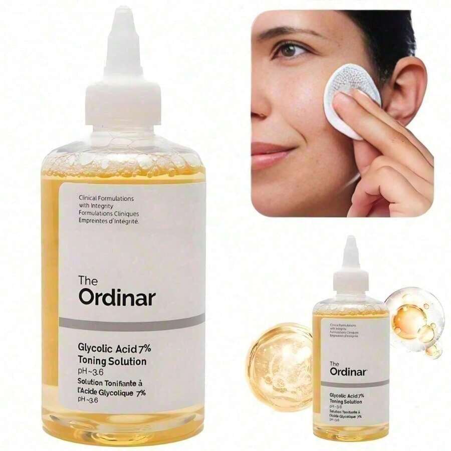 The Ordinary Glycolic Acid 7% Toning Solution 240ml, Exfoliante Facial para Todo Tipo de Piel, Loción Renovadora de Noche, Ilumina y Suaviza el Rostro - 1PCS - Ver 1