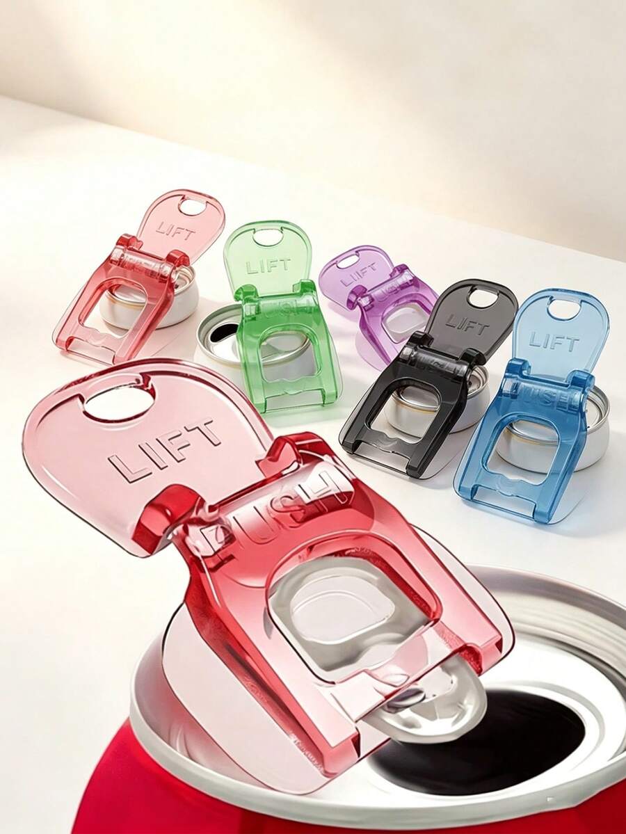 16/8/6pcs Portable Easy-Pull Ring Can Opener, Lightweight Effort-Saving Can Opening Tool, Compact And Convenient, Suitable For Camping, Picnic, Home Kitchen And Daily Activities - Multicolor - View 1