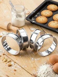 2pcs/4pcs Stainless Steel 8cm Round Egg Tart Rings, Home Mousse Rings English Muffin Rings Small Cake Mousse Rings, Oven Air Fryer Baking Mold Tools, Reusable, Perfect For Home Kitchen, Bakery DIY Baking - Multicolor - View 6