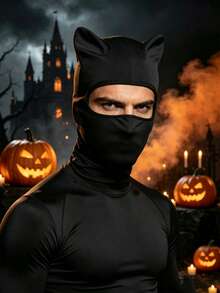 1pc Unisex Face Ski Mask, Balaclava With Cat Ear Design, Suitable For Music Festivals, Halloween, Carnival Parties, Outdoor Motorcycle Activities - Multicolor - View 2