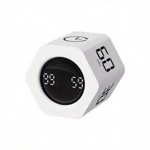 SULVGO Pomodoro Timer Cube, Hexagonal Flip Clock, Pause And Resume, Silent And Adjustable Sound Reminder, Suitable For Work, Office, ADHD, Study, Tasks, 1/5/10/30/60 Minutes - minimalist style - View 4