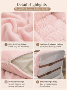 1PC Chair Seat Cushion With Lumbar Support,Office Chair Cushion,Soft Non-Slip Seat Pad,Back Support Cushion,Thick Chair Pad For Desk Chair,Dining Chair,Home Office,Study Room,Patio,Student Dorm,Work Chair,Home Seating - Integrated Seat and Backrest - View 9