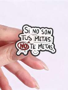 Spanish Action Motivational Slogan Enamel Pin Set Less Talk More Do Minimal Black White Red Lapel Badge For Backpack Jacket Decor - Multicolor - View 7