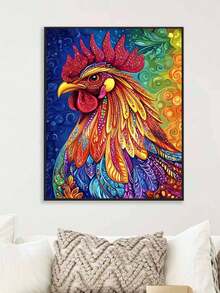 DIY Colorful Abstract Rooster Head (Frameless 8x12 / 16x20 Inches) Paint By Numbers Kit(Acrylic) Arts & Crafts For Adult Beginners, Vibrant Farmhouse Home Wall Decor, And Unique Holiday Gifts - Sets - View 5