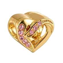 1pc Vintage Gold-Plated Large Hole Bead String, Smiling Face, Heart, Moon, Star, Elephant, Ladybug, Infinity Symbol, Bow Pendant, Suitable For Bracelet Handmade Craft, Jewelry Designed For Girls And Women - Gold - View 5
