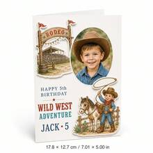 Personalized Birthday Card, Kids Character Design With Cowboy, Construction, Firefighter And Little Police Themes, Custom Celebration Card For Birthday Parties, Children's Gift Giving, Young Dreamers, And Everyday Special Moments - Multi-color - View 9