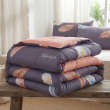 Edredón Matrimonial de Lujo Doble Vista Piel de Ángel, Suave y Acolchado, Incluye Edredón Relleno, 2 Fundas de Almohada, Sábana Superior y Sábana Ajustable (5 Piezas en Total) - Durazno - Ver 7