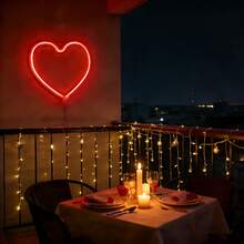 1pc LED Small Heart Neon Wall Hanging Light, Romantic Wedding Scene Decoration, Battery/USB Powered, Home Holiday Birthday Gift, Night Light For Bedroom, Living Room, Bar Decor - Little Love Neon Light - View 8