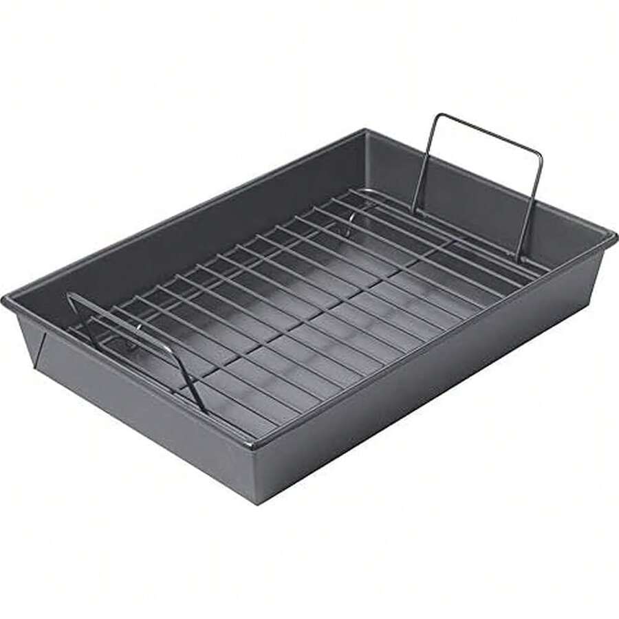 Roasting Pan With Rack - 9.5 Inch - Gray - View 1
