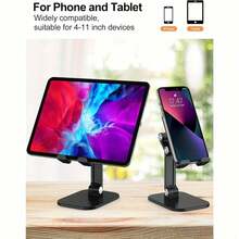 Adjustable Folding Desktop Phone Stand, Suitable For Taller Phone Models. Compatible With Smartphones And Tablets With Heights Between 11.94 Cm And 33.02 Cm. Available In Black, White, And Green. Ideal As A Birthday Gift, Home Gift, Or Gift For Friends. Strong Weight-Bearing Capacity, Perfect For Holding Phones. - New Arrival - View 5