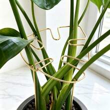 1pc Metal Turtle Shell Leaf-Shaped Plant Support Stake - Durable Monster Clip, Unique Design Suitable For Climbing Plants, Turtle Shell Bamboo Clip, Ideal Plant Support Device, Helps Plants Grow Healthily - Multi-color - View 2