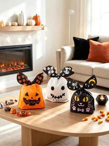 50 buah Kantong Permen Plastik Halloween, Kantong Hadiah Telinga Kelinci Selamat Halloween, Perlengkapan Pesta Halloween (Tidak Disarankan Untuk Menyimpan Permen Tanpa Pembungkus) - beraneka warna - View 10