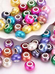53/103 Multi-Colored, Large-Hole Beads With Mixed Colors And Round Spacer Beads, Suitable For DIY Necklaces, Bracelets, Earrings And Jewelry Making. - Assorted Colors - View 3