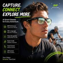 Fashion AI Smart Glasses, Supports 100+ Languages Voice Translation, 800W Camera, Vlog Recording, Bluetooth Calls, Music And Voice Recording, Modern Half-Frame Design, Unique Gift For Christmas, Birthday And Special Occasions - View 16