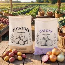 Large Drawstring Vegetable Gift Bags (2pcs), Vegetable & Fruit Storage Cloth Bags, Potato & Onion Storage Bags, Portable Reusable Household Storage Bags, Kitchen Vegetable & Fruit Sorting & Storage Supplies - View 4
