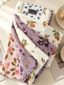 Kain Lap Dapur Mikrofiber Motif Bunga Lucu, Handuk Dapur Penyerap Minyak Daya Serap Tinggi, Kain Pembersih Rumah Tangga Bebas Serat yang Dapat Digunakan Kembali untuk Meja Dapur dan Kompor - MultiWarna - View 9
