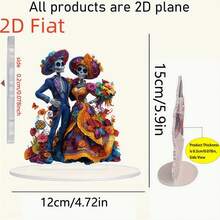2D 壓克力桌面裝飾品，亡靈節萬聖節居家派對裝飾 - B - 查看 4