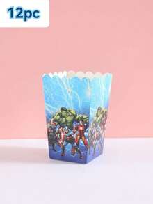 6pcs/12pcs/24pcs Anime Cartoon Theme Party Candy Boxes, Theme Party Gift Boxes, Candy & Cookie Boxes, Party Gift Bags, Party Gift Boxes, Suitable For Birthday Party, Candy And Popcorn Box Decoration, Back To School Season Party, Holiday Essential Party Supplies - Multicolor - View 9