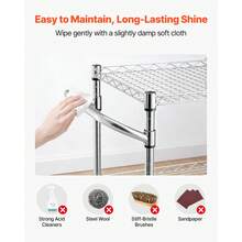 Kitchen Utility Cart, 3 Tier Heavy Duty Adjustable Wire Storage Rack, Commercial Steel Rolling Service Trolley On Wheels, Work Table With Handle Bar, For Garage And Laundry Room, 35x17.8x40.9 In - Silver 35x17.8x40.9 In - View 7