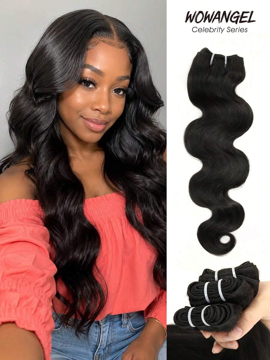 WOWANGEL حزم شعر بشري موجة برازيلية 12A شعر بشري 100% طول 12-30 بوصة شعر بكر مستقيم غير معالج 100% حزمة واحدة شعر بشري سميك ريمي بكر إضافات شعر لون طبيعي