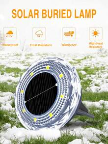 4/8/12PCS Solar Ground Lights, IP44 Waterproof In-Ground Solar Pathway Lamps, Dual Color LED Buried Landscape Lights With Auto On/Off Dusk To Dawn Sensor, Wireless Outdoor Lighting For Lawn, Driveway, Garden, Yard, Terrace, Steps & Patio Decor - Mini Brick In-ground Light - View 9