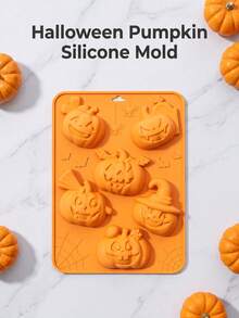 6-Cavity Wizard Pumpkin Cake Silicone Mold / Pink Dropper Set / Quirky Plant Alternative Aesthetic Design / Halloween Scented Candle, Soap, Clay Mold / Handmade Party Favor - Multicolor - View 1