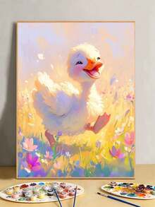 DIY Cute Happy Duckling In Flower Field (Frameless 8x12 / 16x20 Inches) Paint By Numbers Kit (Acrylic) Arts & Crafts For Adult Beginners, Home Wall Decor, And Holiday Gifts - Sets - View 1