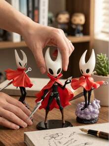 1Pc Hollow Knight Silksong Collectible PVC Figure Statue Red Cape Dynamic Pose Game Character Model Ornament Exquisite Detailed Desktop Display Decor Collectible Toy Ideal Birthday Fan Gift For Gamer Anime Enthusiasts Shelf Tabletop Decoration - Multicolor - View 1