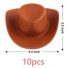 15/30/10/5Pcs Plastic Mini Western Cowboy Cowgirl Hats Cute Mini Hats, Small Party Hat Toy Doll Party Accessories For Role Play Dollhouse Decoration - Cowboy Hat - View 11