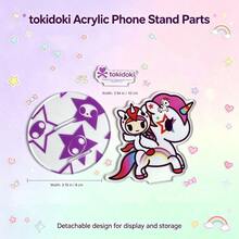 1pc Mesuca & Tokidoki Collaboration Acrylic Phone Stand, Cartoon Unicorn Character Model Stand, Transparent Base Desktop Display Rack, Cute Anime Desktop Decoration, Suitable As A Gift For Girls To Collect - TJ61216-tK3 - View 2