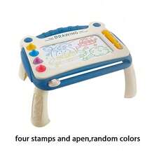1pc Kids Magnetic Drawing Board With Detachable Table Legs, Color Erasable Doodle Sketch Pad With Stamps & Stylus Pen, Portable Hand‑Held Graffiti Writing Board, Early Learning Gift For Toddler Boys Girls - Multicolor - View 14