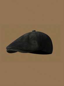 1pc Men's Vintage Plaid Wool Newsboy Cap, Fashion Artistic Painter Forward Cap, Suitable For Daily Street Wear - Suede Baseball Cap - View 8