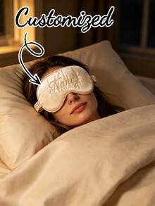 3pcs Customized Name Sleep Eye Mask Set With Storage Bag, Personalized Letter Sleep Mask, Best Bridesmaid Gift, Bridal Shower Gift, Personalized Wedding Favor, Shiny Faux Leather Eye Mask Gift Set - Multicolor - View 7