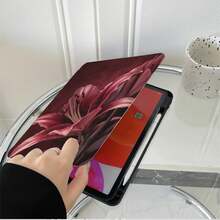1件復古酒紅百合花 360°旋轉平板保護殼，相容 iPad Air 6/5/4 與 10 (10.9 吋) - 相容 iPad Pro 2024、Air M3/A16 2025，相容 Galaxy Tab S9 FE/S8 Plus/S7/S10，相容 OPPO Pad，相容 MatePad，相容 Vivo Pad，相容 Honor Pad，相容 Pad - 彩色 - 查看 5