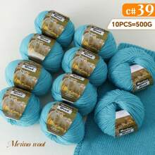 10-Pack, 500g, Premium Imitation Knitted Yarn, Soft, Breathable, Non-Fading, Vibrant Hand-Knitting Yarn For Sweaters, Vests, Coats, Scarves, Hats, Shawls And More - Wool 10 Balls [500g] - View 18