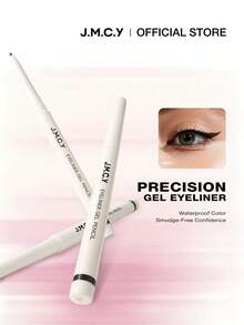 J.M.C.Y 2pcs Slim Eyeliner Gel Pencil, Waterproof Sweat-Proof Long-Lasting Smudge-Proof, Brown Smooth Pigmented, Beginner-Friendly Break-Resistant Makeup, Daily Commute, Holiday Gift Essential - E01 BLACK + E02 BROWN - View 2